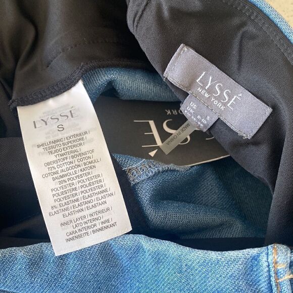 Lysse Cropped Side Slit Denim Ankle Length Leggings Light Wash Women’s Size S - Picture 13 of 14